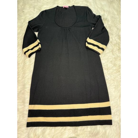 Lilly Pulitzer Connie Merino Wool Sweater Dress Black Size M Long Sleeve Classic - Picture 12 of 16